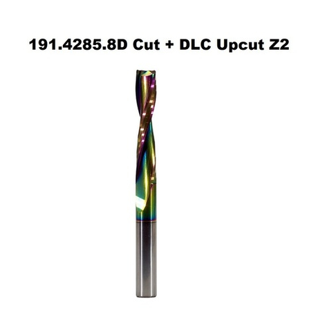 Фреза спиральная 8 х 42 х 85 монолитная твердосплавная Upcut Z2 Cut DLC Woodwork 191.4285.8D