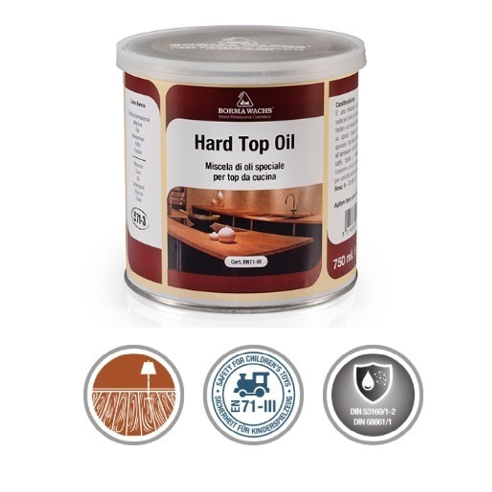 Твердое масло для столешниц 125 мл 4916 Hard top oil для внутренних работ Borma 4916.125