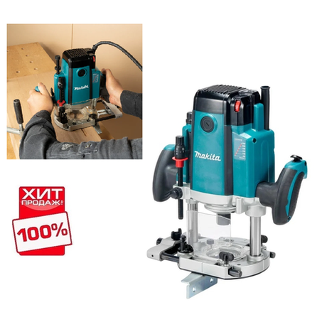 ХИТ! Фрезер погружной сетевой мощный Makita 2,1 кВт, 9000-22000 об/мин, для вырезания пазов и выемок в дереве, гипсокартоне, композитных материалах RP2303FC02