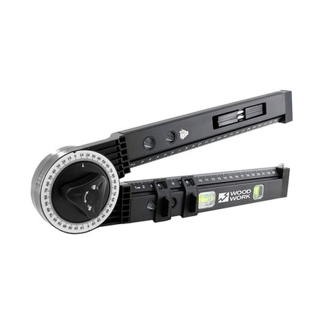Угломер - транспортир многофункциональный складной со встроенным пузырьковым уровнем WOODWORK MSP-005