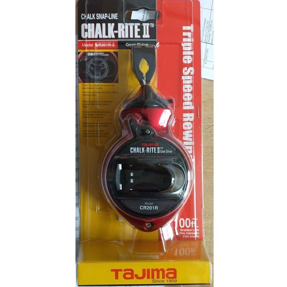 ХИТ! Разметочный отбивочный шнур Gear Drive TAJIMA 30 м CR201R