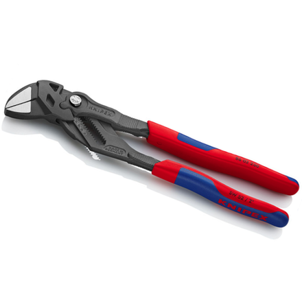 Клещи переставные - гаечный ключ 250 мм, зев 52 мм, фосфатированные, 2-комп ручки 86 02 250 KNIPEX KN-8602250