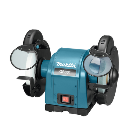 Новинка! Точильный станок / Точило Makita GB801 220В 0,55 кВт, Диск 205 мм, защитные стекла, подсветка, для зачистки, шлифовки и заточки деталей, инструмента GB 801