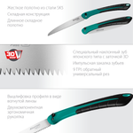 Новинка! Ножовка тип японский по дереву / пила складная KRAFTOOL Camp Fast 9, в сложенном виде 310 мм, полотно 250 мм, 9 TPI, сталь SK-5 для быстрого реза сырой древесины 15218