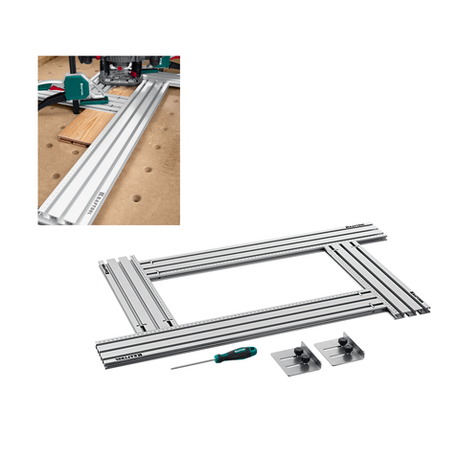 Новинка! Шаблон фрезерный 4 шт. KRAFTOOL Kraftlex MFS-400-700 мм в комплекте с 2 упорами, для формирования заданных размеров профиля под работу фрезой на монтажном столе 32808