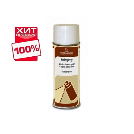 СКИДКИ ХИТ! Лак спрей нитро Holzspray 20 процентов блеск 400 мл для внутренних работ Borma 0604