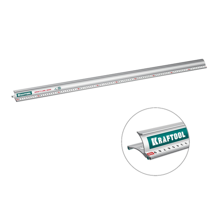 Новинка! Усиленная алюминиевая линейка KRAFTOOL Kraft-line 100 см со стальной направляющей, в тубе 34275-100