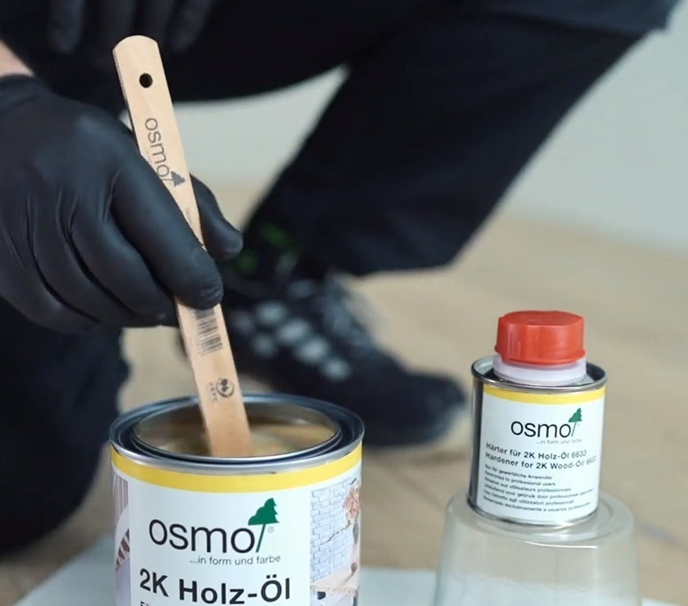 Профессиональное масло для древесины 2 - компонентное Osmo 6114 Графит прозрачное 1 л для паркета и деревянных полов 2K HOLZ-OL для внутренних работ Osmo-6114-1,0 13400434