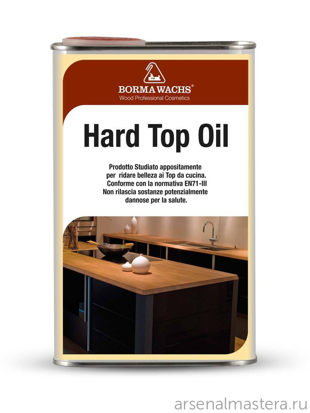 ХИТ! Твердое масло для столешниц 750 мл прозрачное Hard top oil для внутренних работ Borma 4916