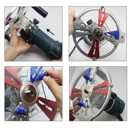 База универсальная с копировальной втулкой для ручного фрезера, крепление для винтов М4 и М5 Woodwork RPW-08