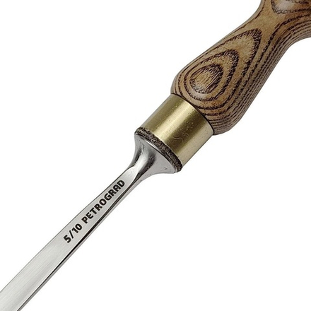 Стамеска для резьбы по дереву прямая N 5 10 мм ПЕТРОГРАДЪ М00017763