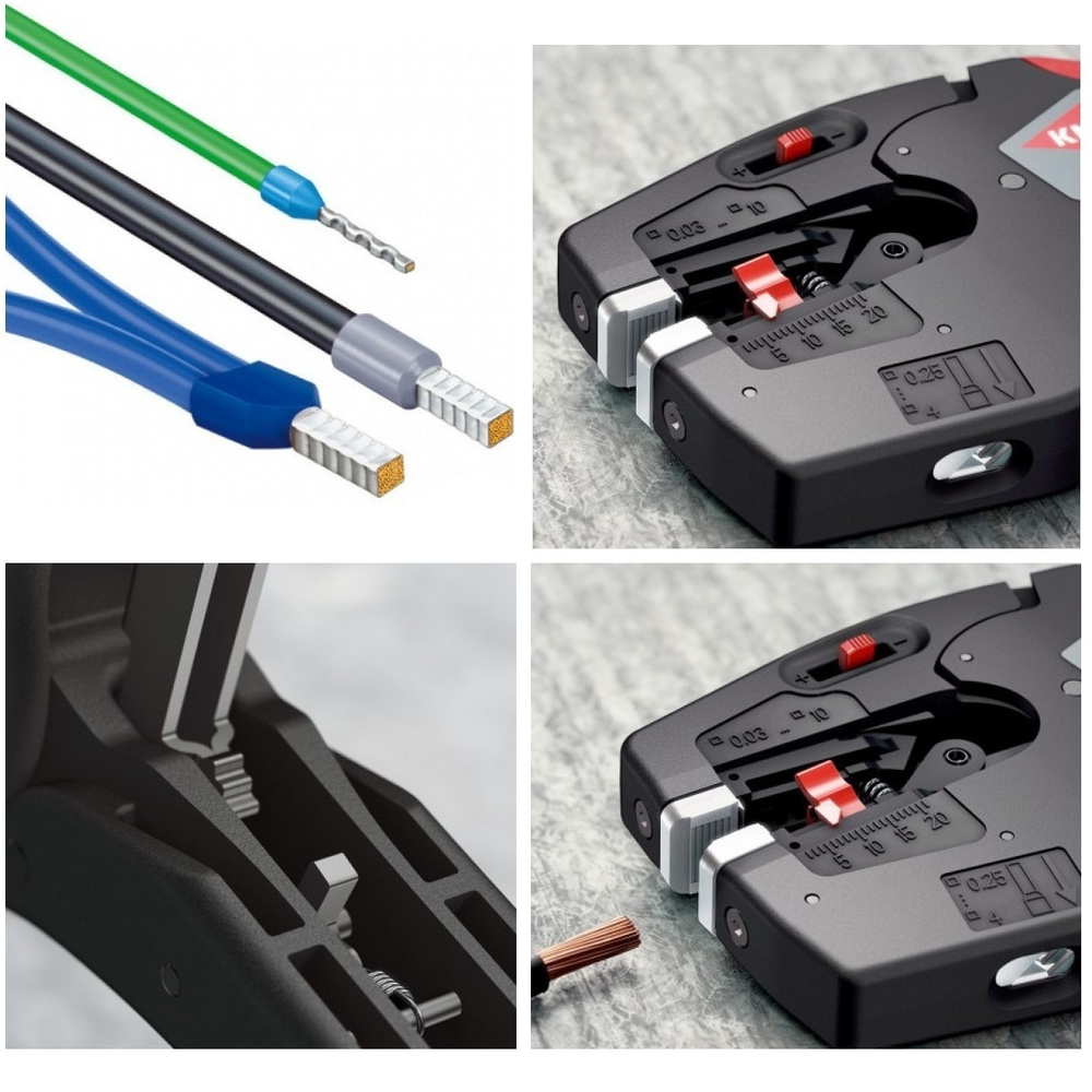 ХИТ! Стриппер Автоматический NexStrip 3 в 1 190 мм, 0.03 - 10 мм2 AWG 32-8, рез до 10 мм2, обжим квадрат, 0.25 - 4 мм2, 2 х 2.5 мм2, в блистере KNIPEX KN-1272190SB