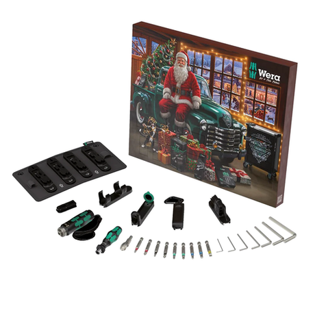 ВЫГОДНО! Рождественский Календарь Wera Advent Calendar 2026. Набор Инструментов 24 шт.: фонарик с функцией отвёртки, рукоятка Kraftform 1/4", модульная система, биты BiTorsion, HEX-ключи и др. WE-136614