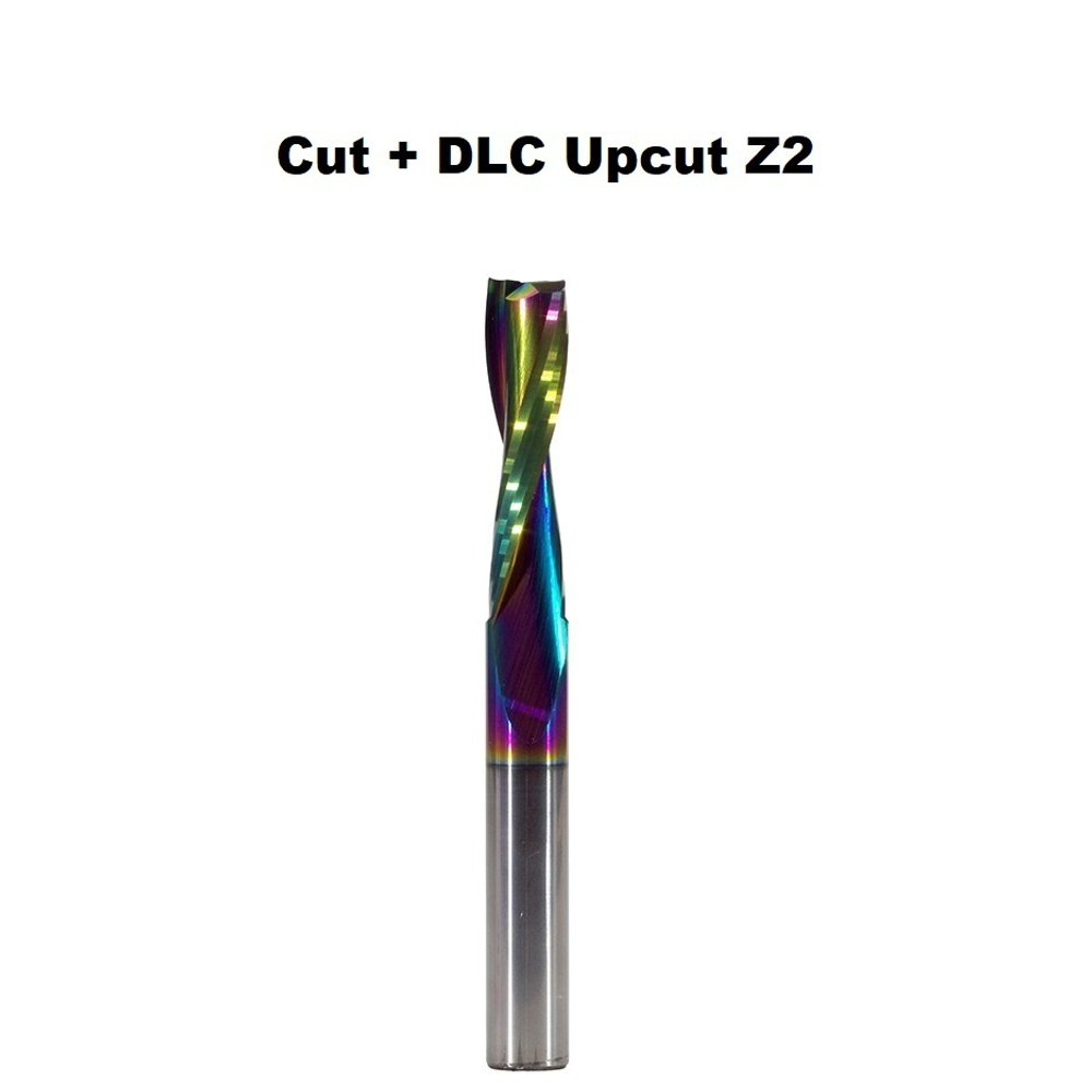 Новинка! Фреза спиральная 8 х 32 х 75 монолитная твердосплавная Upcut Z2 Cut DLC Woodwork 191.3275.8D