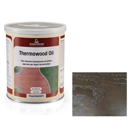 Новинка! Масло для термодревесины Thermowood Oil для наружных работ, обогащено УФ-фильтрами и антисептическими добавками цвет 59 средний 1 л Borma 4978ME