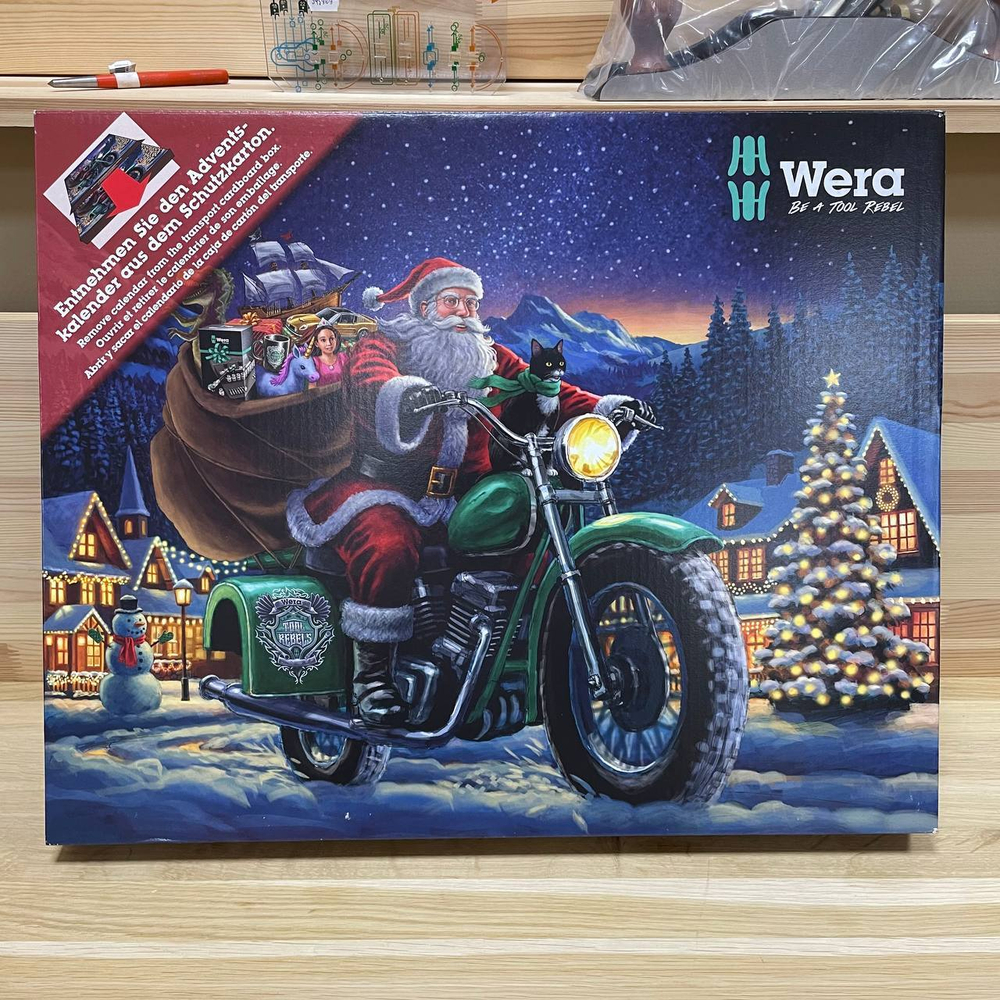 АКЦИЯ 2026! Рождественский Адвент календарь WERA Advent 2025 16 VE 1 и Промо - набор Kraftform 28 предметов ОТВЕРТКИ + 2 подставка + открывашка, Шлиц , Torx, крестообразный, прямой, шестигранный (H) WE-136610