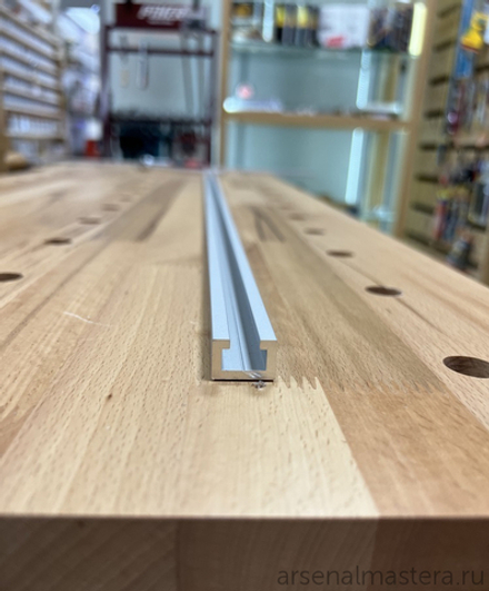 ХИТ! Шина-направляющая T-track (профиль-шина) 19 мм, анодированная, серебро матовое 1 м TR019.1000