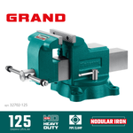 Новинка! Слесарные тиски KRAFTOOL GRAND 125 мм, наковальня, поворотное на 360˚ основание 32702-125