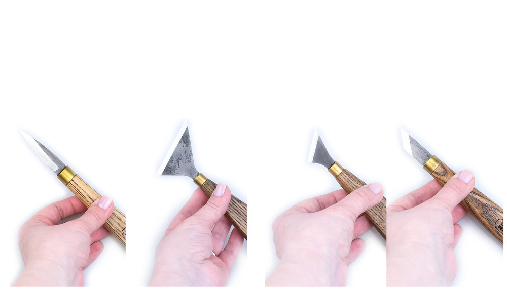 Новинка! Набор для резьбы по дереву 4 предмета ПЕТРОГРАДЪ N8 для геометрической резьбы в скрутке М00016093