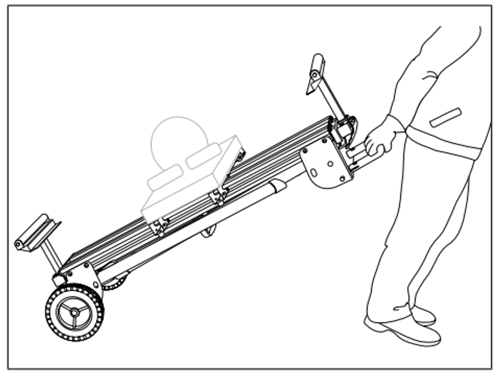 Новинка! Стол складной для торцовочных пил KRAFTOOL MSA-1200 U (1120-2650) х 765 х 970 мм, роликовые опоры, регулировка по высоте, складные ножки, с ручкой и колесами 38782-2