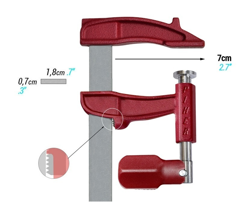 СНИЖЕНЫ ЦЕНЫ ХИТ! Струбцина Piher MAXIPRESS M 12 х 7 см 4000N 01612 М00018951