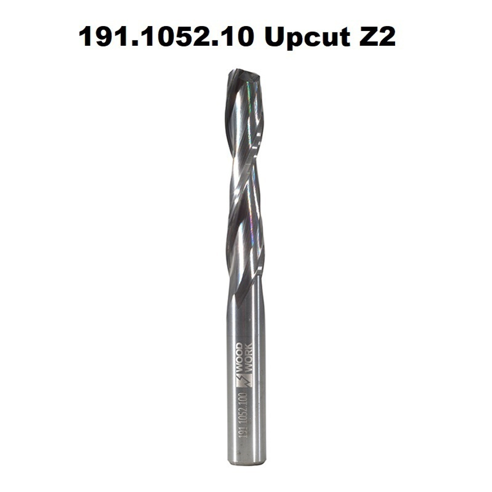 Новинка! Фреза спиральная 10 х 100 / 52 х 10 монолитная твердосплавная Upcut Z2 Woodwork 191.1052.10