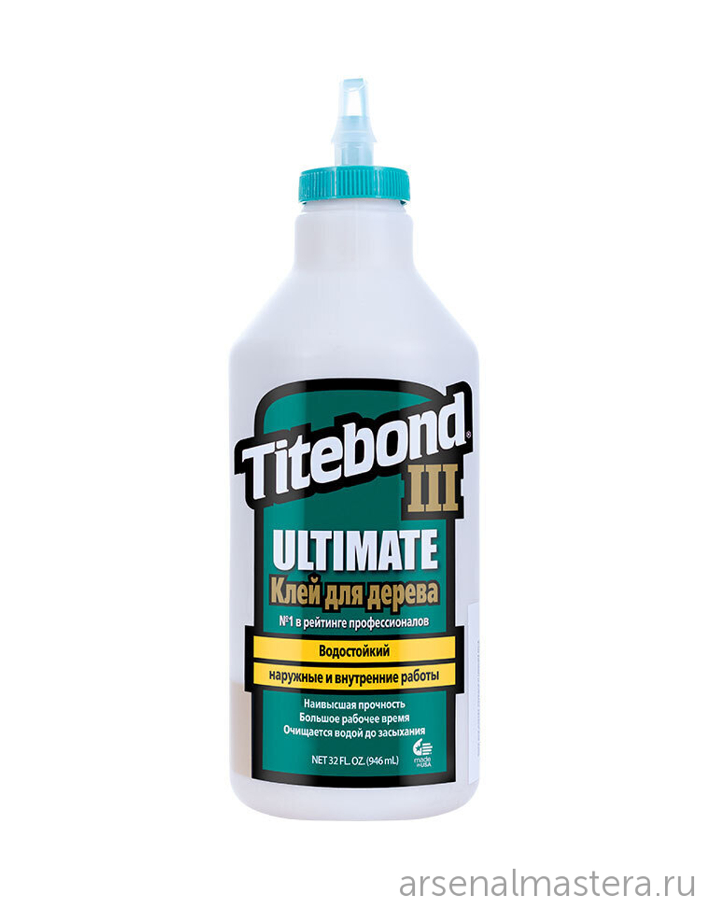 ХИТ! Клей повышенной влагостойкости Titebond III Ultimate Wood Glue 1415 кремовый 946 мл TB1415