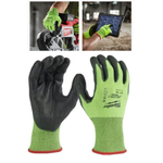 АКЦИЯ СИЗ! Перчатки защитные Hi-Vis Cut level Хай Виз Кат Левел 5/E уровень сопротивления размер M / 8 MILWAUKEE 4932479932