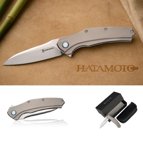 Новинка! Нож японский складной Tojiro Hatamoto, сталь VG-10, 1000 грит, рукоять титановый сплав, клинок 92 мм HFK-2436