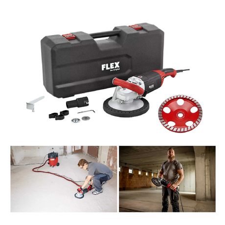 Новинка! Шлифовальная машина FLEX LD 24-6 180 Kit Turbo-Jet 2,4 кВт, диск 180 мм, в кейсе, шлифовка без пыли, по бетону санации 420514