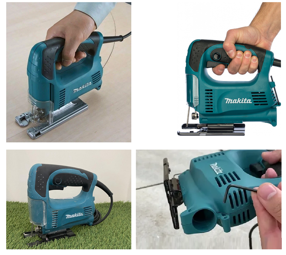 Новинка! Электрический лобзик Makita 0,45 кВт без маятникового хода, для прямолинейного распила заготовок из древесины, пластик, металла 4326
