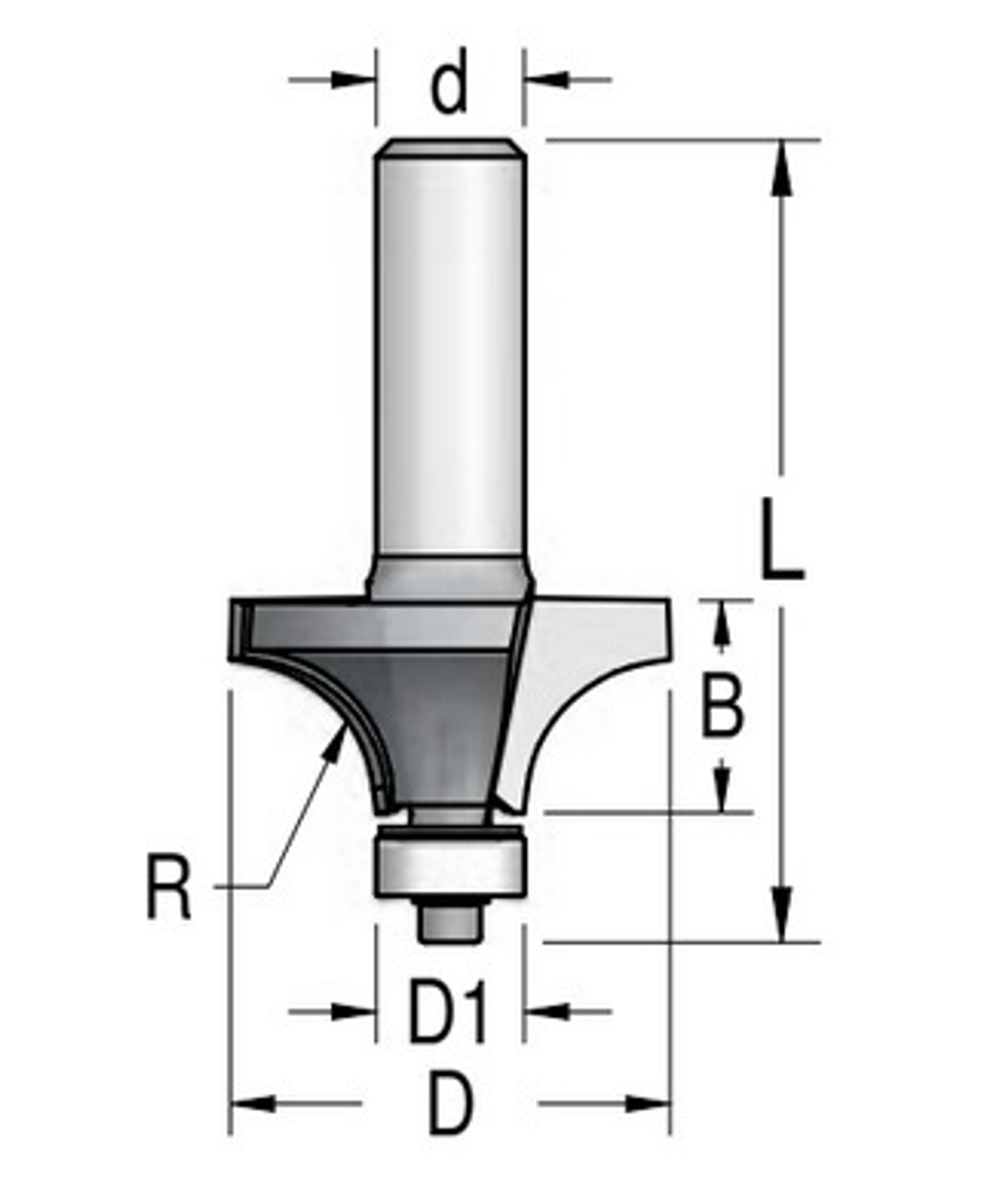 Фреза радиусная R8 D28,6 B13,5 подшипник хвостовик 12 WPW RW08002