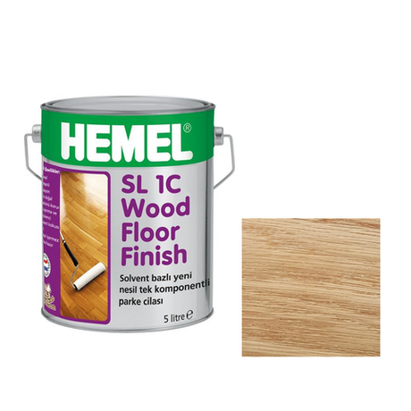 Новинка! Лак паркетный на основе растворителя Hemel SL 1C Бесцветный глянцевый, 5 л для внутренних работ 5101H