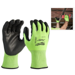 АКЦИЯ СИЗ! Перчатки защитные сигнальные Hi-Vis Cut level Хай Виз Кат Левел 3/C уровень сопротивления размер 7/S MILWAUKEE 4932479721