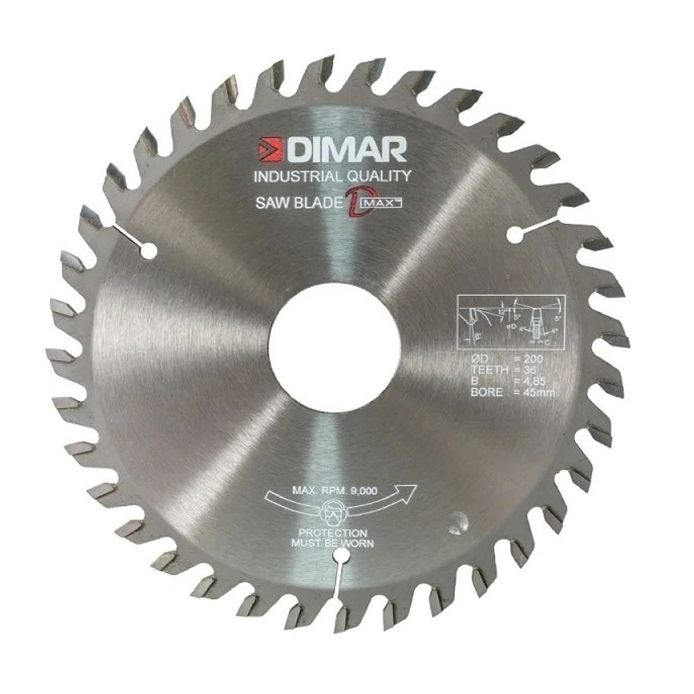Диск пильный подрезной Dimar D 200 x 45 x 4,8 - 6,0 Z36 двойной ресурс_MOQ_S 9560261M