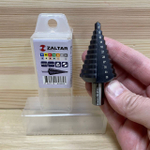 Новинка! Сверло ступенчатое по металлу ZALTAR HSS TiAlN, D 9-36 мм, S=12, прямая канавка, трёхплоскостной хвостовик ZA-50069