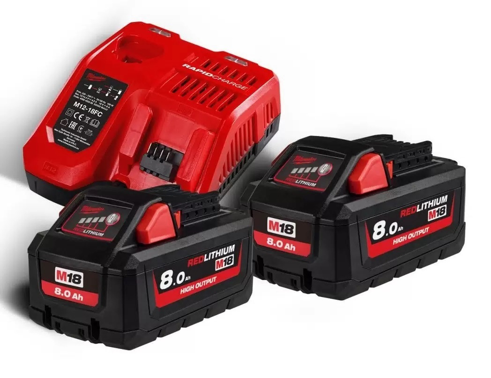 УДОБНЫЙ КОМПЛЕКТ! В кейсе M18 FUEL FTHCHS35-802: Аккумуляторная Цепная пила с верхней рукояткой 35 см FTHCHS35-0 с двумя Аккумуляторами HB8 8.0 Ач, Быстрозарядным устройством M12-18 FC Milwaukee 4933479589