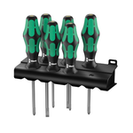 РАСПРОДАЖА ХИТ! Набор 6 предметов ОТВЕРТКИ Kraftform Plus Lasertip 335/350/355/6 на подставке WERA WE-105622