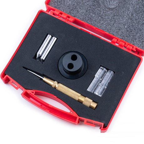 Новинка! КОМПЛЕКТ из 2-х Кернеров центровочных GOLDRATIO Автоматического с латунной рукоятью и Оптического стального, в кейсе М00024970