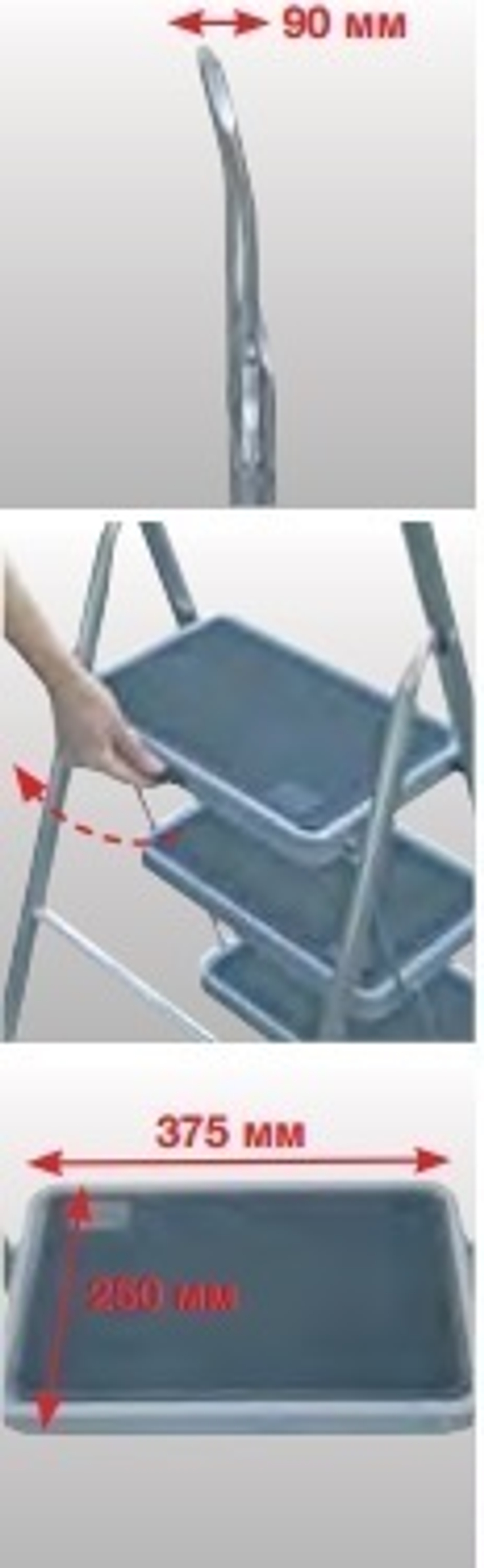 РАСПРОДАЖА ХИТ! Cкладная односторонняя алюминиевая подставка Krause TOPPY XL 2 большие ступени 130860