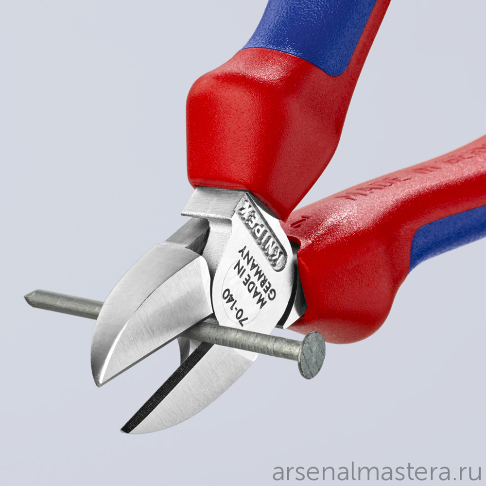 Кусачки боковые 140 мм (БОКОРЕЗЫ) хром, 2-комп ручки 70 05 140 KNIPEX KN-7005140