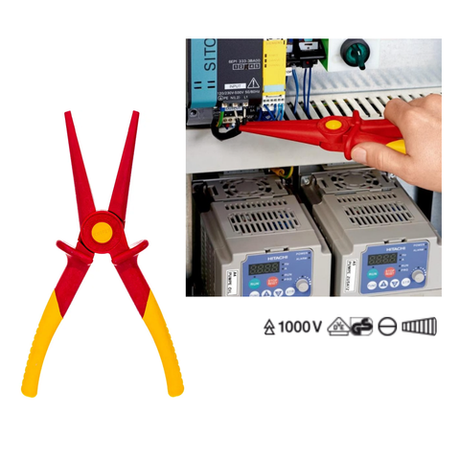 Новинка! Длинногубцы плоские KNIPEX VDE из армированного фиберглассом пластика 220 мм, диэлектрические. Пластиковые ПАССАТИЖИ KN-986202