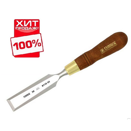 ЦЕНЫ НИЖЕ ХИТ! Стамеска плоская с ручкой 30 мм WOOD LINE PLUS NAREX 811680