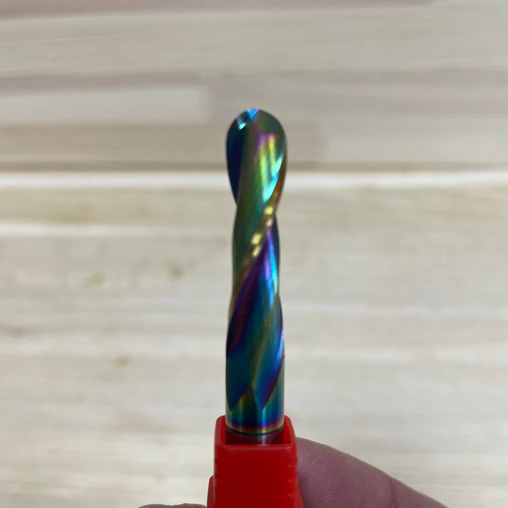 Новинка! Фреза спиральная монолитная Woodwork Z=2 Up Cut с радиусным торцом S=8 R=4,0 I=32 L=60 Z=2 Up Cut + DLC 199.3260.8D