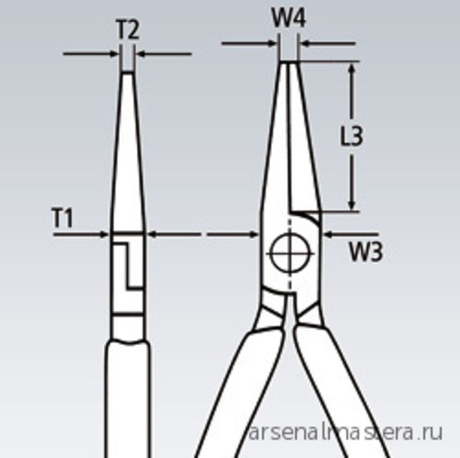 Длинногубцы 140 мм с режущими кромками, хром, 2-комп ручки 25 05 140 KNIPEX KN-2505140