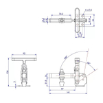 Зажим механический с вертикальной Т-ручкой усилие 227 кг WOODWORK GH-12133