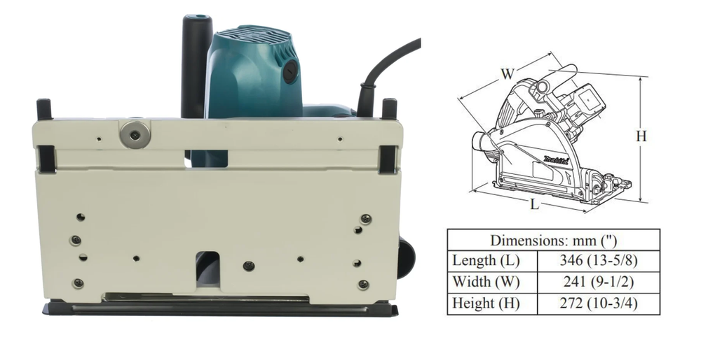 Новинка! Пила дисковая погружная Makita 1,3 кВт, диск 165/20 мм, губина пропила 40 мм для угла 45 гр. и 56 мм для угла 90 гр., для раскроя древесины, алюминия, камня SP6000