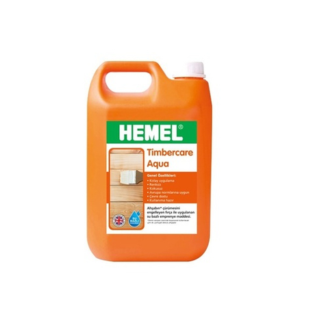 АКЦИЯ ВЕСНА! Антисептик Timbercare Aqua Бесцветный 5 л для внутреннего и наружного применения. Защитная пропитка на водной основе для нанесения кистью или окунанием. Для хвойных, мягких пород древесины 7001H HEMEL 10744
