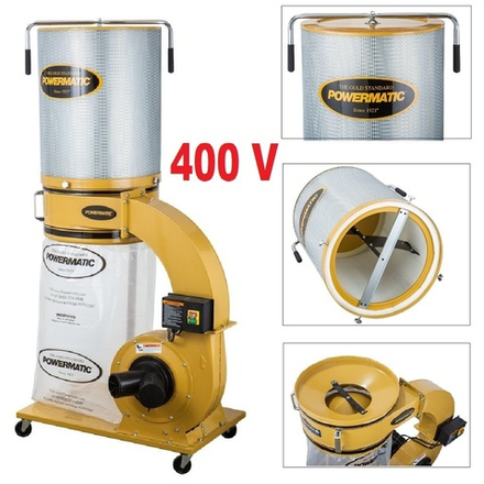 Пылесос (стружкоотсос) с фильтром Powermatic PM1300CK-T объем бака 150 л 1762м3/час 400В 1791079K-3RU