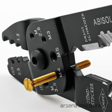 Пресс-клещи, 3 гнезда, изолированные кабельные наконечники: 0.5-6.0 мм2, длина 230 мм, 97 21 215 KNIPEX KN-9721215